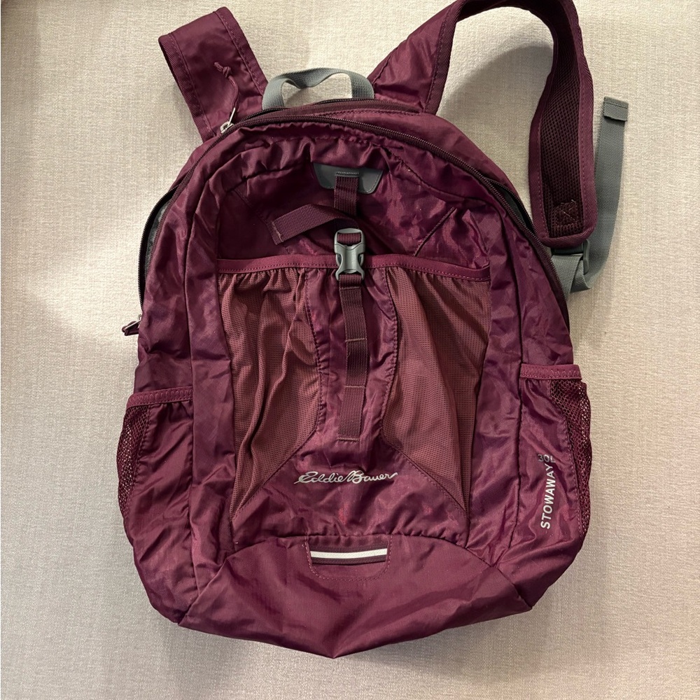 Eddie Bauer Maroon Stowaway Backpack